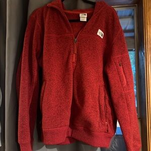 The North Face Red Fleece Half-Zip Pullover Large